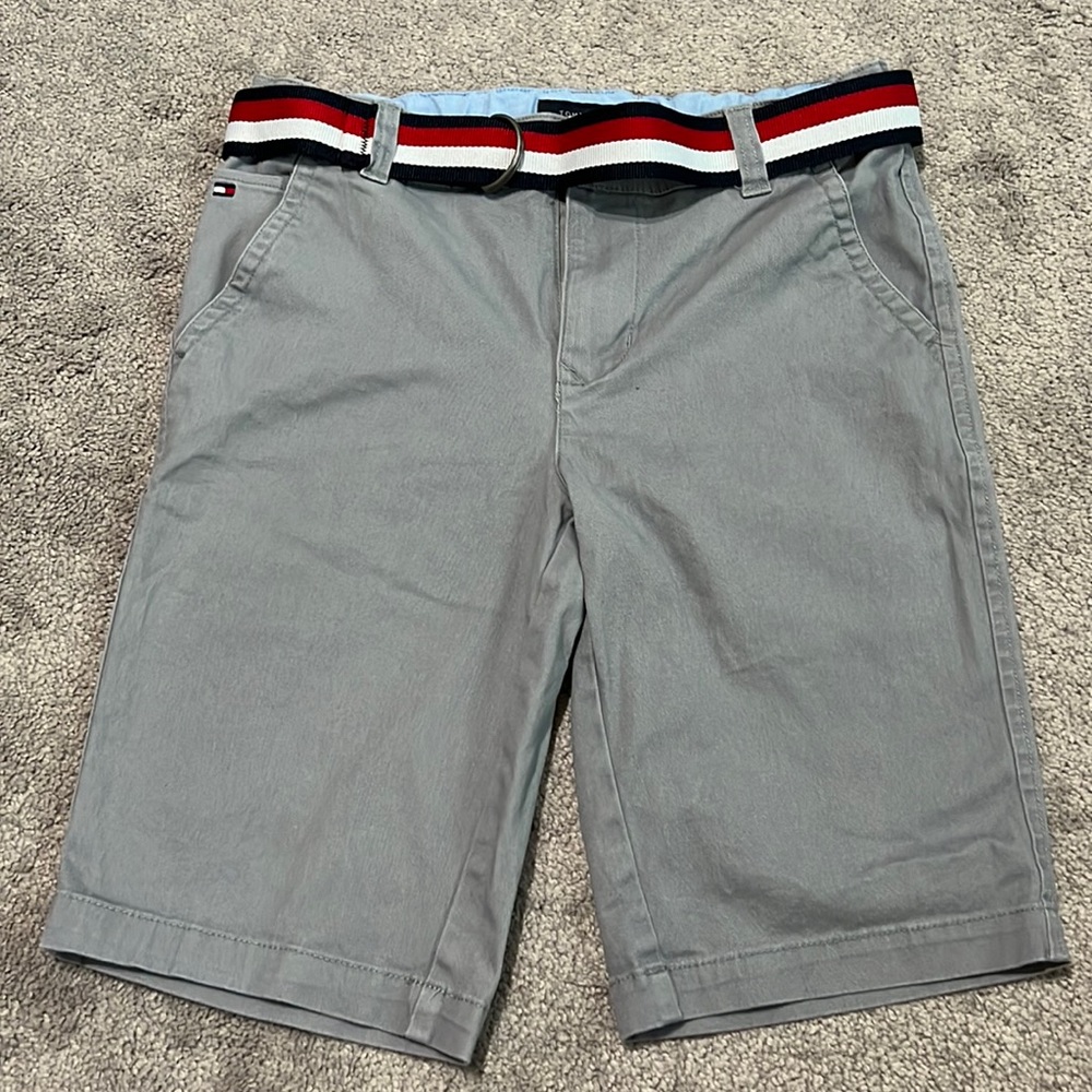 Tommy Hilfiger Boys Bermuda Short Belted gray Size 14, classic